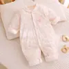 Mameluco para bebé con acolchado fino de algodón, ropa de otoño e invierno, abrigo de algodón para recién nacido, mameluco cálido para bebés niñas, prenda exterior de algodón puro
