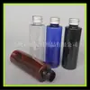Tapa de aluminio hombro plano botella PET 100ml cebo botella pequeña para medicina botella de loción botella para set de viaje 100ml botella de rocío puro