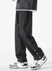 Pantalones Casuales con Botones para Hombre, Nuevo Estilo Americano High Street de Primavera y Otoño, Pantalones Rectos Holgados, Pantalones Largos Deportivos de Pierna Ancha de Secado Rápido, Modernos