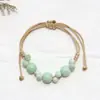 Pulsera tejida a mano con cuentas cerámicas de cambio de horno retro, estilo chino, cuerda retráctil simple, pulsera tejida, accesorio artístico de viaje