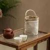 Bolsita de brocado, especialmente diseñada para tazas de té, bolsa de viaje portátil, bolsa de almacenamiento pequeña, bambú, nuevo estilo chino