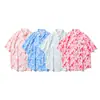 Camisa Floral de Manga Corta Estilo Retro de Hong Kong para Mujer 2026 Camisa de Manga Corta con Estampado de Corazones con Diseño Único Top con Protección Solar para Verano