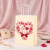 Artículos Populares Transfronterizos: Bolsas de Regalo Temáticas de Amor para San Valentín, Recuerdos de Boda, Bolsas de Tote de Papel Kraft, Empaque de Regalo para el Día de la Madre