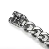 Nuevo Pulsera de Acero de Titanio Punk Calavera Personalizada para Hombres, Moda Callejera Retro Hebilla Brillante Joyería de Mano