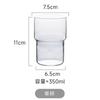 Taza de café aislada para colgar de la oreja, hielo, latte americano de aspecto elegante y de alta calidad, taza de té de vidrio, taza de té aislada con virutas de madera para el hogar