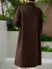 Casaco de Lã Dupla Face Novo Estilo Outono/Inverno 2026 para Mulheres, Estilo Coreano Soltinho, Elegante e de Alta Qualidade, Casaco Longo de Caxemira