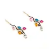 Pendientes de aleación de Navidad de diseño creativo de moda estilo europeo y americano, personalidad, lineales irregulares, hoja larga, incrustados con diamantes de colores