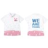 Uniforme de clase para escuela primaria con estampado de cuerpo completo, polo con cuello de solapa, estampado fijo medio, uniforme de juegos para padres e hijos de jardín de infantes, uniforme de graduación