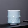 Montaña Vacía Xinyu celadón Longquan taza china simple creativa con forma de hoja de bambú taza con forma de bambú vintage cerámica hogar taza de agua taza de té