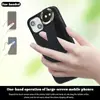 Adecuado para iPhone 15 Funda de Cuero con Pulsera de Anillo 15Pro Moda Cuero Patrón Ondulado Funda Totalmente Cubierta Resistente a Caídas