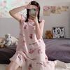 Verão Novo Estilo Bubble Girl Pijama Doce Princesa Estilo Sling Cartoon Mid-Length Nightwear Outer Wear Home Clothes