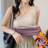 Chaleco Caliente de Forro Polar de una Sola Pieza para Mujer 2026 Otoño e Invierno Nuevo Estilo Cuello Cuadrado Versátil Ropa Interior Capa Base Caliente