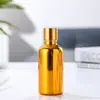 Frasco conta-gotas 10ml galvanizado para óleo essencial, frasco spray de pressão, frasco dispensador cosmético portátil, frasco de embalagem para skincare