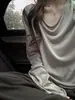 Blusa feminina de verão, solta, com proteção solar, de manga longa, fina, respirável, minimalista, peça externa fresca, camiseta, camisa relaxada estilo coreano para ar condicionado
