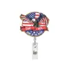 Porta credencial retráctil para empleado con carrete independiente, Insignia conmemorativa de acrílico americano, Insignia fácil de usar para el Día del Maestro, Insignia retráctil para estudiante