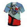 Camiseta Masculina Amazon Cross-Border Nova Estampa Digital de Anime Manga Curta Gola Redonda Moda Casual Top Solto