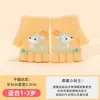 Guantes para Bebé de Medio Dedo Anti-Congelación 1-3 Años Dibujo Animado Ciervo Pequeño Tejidos Protección contra el Frío para Hombre Terciopelo de Visón de Cristal Invierno para Niñas Transfronterizo