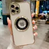 Adecuado para iPhone 15 Pro Max, Diseño de Lupa, Funda Magnética para Teléfono, Funda Suave Galvanizada de Cobertura Total, Anticaídas para Apple 15