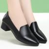 Zapatos de una sola capa para mujer 2022 Primavera y otoño nuevos zapatos de mujer de cuero suave zapatos de cuero de boca profunda zapatos de trabajo de fondo suave para madres de mediana edad