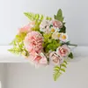 Ramo de Flores Artificiales, Manojos de Flores de Plástico, Rosas, Flores de Seda, Flores Secas, Decoración del Hogar
