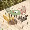 Combinación de Mesa y Silla para Exterior Mesa y Silla de Ocio Hierro Forjado Tienda de Té con Leche Cafetería Balcón Patio al Aire Libre Jardín Combinación de Mesa y Silla