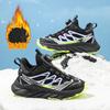 Tênis infantil masculino com botão giratório 2024 novo inverno forrado com lã sapatos infantis meninos 2301-2 atacado