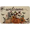 Tapete de Chão de Veludo Cristal Estilo Americano para Halloween para Entrada, Capacho Raspador de Sujeira e Removedor de Poeira, Resistente a Manchas, Resistente ao Desgaste, Tapete de Entrada Antiderrapante
