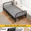 Cama de siesta reforzada para adultos, cama de hierro doble plegable, cama individual plegable para uso doméstico, cama de madera maciza para viviendas de alquiler