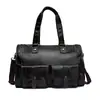 Bolsa de Viaje Personalizada de Cuero Genuino, Bolso de Mano para Viaje de Almacenamiento de Piel de Vaca, Bolsa de Equipaje Plegable Horizontal para Viajes de Negocios, Transpirable e Impermeable