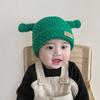 Engraçado super fofo pai-filho desenho animado infantil chapéu de lã masculino e feminino bebê chapéu outono e inverno feito à mão malha pulôver chapéu moda