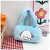 Bolso bandolera de peluche de dibujos animados para niñas, bonito bolso de mano con forma de oso de fresa, mochila de estilo occidental, bolso de hombro popular entre niños.