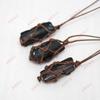 Colgante de Piedra Cruda de Turmalina Negra del Mar de China Oriental Runyangshi Collar de Venta Caliente Hecho a Mano Cristal