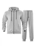 Conjunto de Lã Esportivo Casual com Capuz Masculino Cor Sólida Manga Longa Calça Longa Outono e Inverno Transfronteiriço Conjunto de Lã Quente Masculino