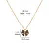 Collar de mariposa con goteo de aceite, no se decolora, joyería de lujo ligero de nicho de verano para mujer, regalo, joyería de acero inoxidable al por mayor