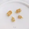 Flor de Borla de Oro Laminado de 14K que Conserva el Color Pendientes de Jaula de Pájaros para Sombrero Ganchos para Orejas Material para Pasador Hecho a Mano DIY Colgante para Tocado