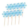 Cartão de decoração de bolo de Natal floco de neve decoração de bolo de inverno neve plug-in festa plug-in pacote com 10
