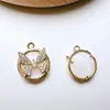 Cor de Bronze Resistente a Cor Fritillaria Borboleta Rosa Pingente Pulseira DIY Colar Colar de Pérolas Pingente Acessórios