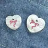 Etiquetas de Resina em Formato de Coração Estilo Coreano com Imitação de Concha, Botões para Roupas, Acessórios de Cabelo, Roupas, Botões para Sapatos e Meias, Decorações de Nó para Pulseiras