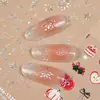 Redanco5D Embutido Popular Adesivos para Nail Art de Natal Laser Dourado e Prateado Cristal de Gelo Floco de Neve Adesivos para Unhas He1326