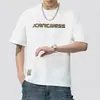 Em Estoque Original Letra de Strass Degradê Unissex Estilo Europeu e Americano Solta Casual Gola Redonda Manga Curta Camiseta Top em Roxo
