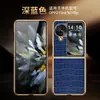 [Entrega sem complicações] Capa para celular com tela dobrável FindN3Flip couro genuíno padrão crocodilo patch de ranhura galvanizado Novo