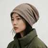 Gorro de Inverno, Chapéu Quente para Homens e Mulheres, Gorro de Tricô Soltinho com Forro de Fleece, Chapéu para Ciclismo de Outono e Inverno, Circunferência Craniana Grande, Faz o Rosto Parecer Menor