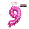Venta Caliente 16 pulgadas Imitación Belleza Globos Digitales Fiesta de Cumpleaños Infantil Decoración de Eventos Arreglo Globos de Película de Aluminio Venta al por Mayor