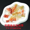 8*12mm Jade de Seda Dorada de Xinjiang Cuentas Sueltas de Bambú Cuentas de Cintura Pequeña Pulsera DIY Collar Cuentas de Jade de Tres Colores