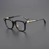 Nuevas Gafas Retro Plateadas con Montura Negra y Lente Transparente para Hombre y Mujer, Cara Lisa, Antidescoloración Anti-Luz Azul para Miopía
