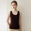 Camada base indispensável~ Colete de Tricô 100% Cashmere Kangsai Ni para Mulheres Ajustado Sem Mangas Suéter Camisola Camiseta Base