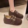 Moda Outono 2026 Leves Bico Redondo Planos Baixo Corte Sapatos Únicos para Mulheres Versáteis com Saias Solado Macio Sapatos Birkenstock