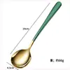 Acero Inoxidable 304 Mango Largo Elegante Cabeza Redonda Cuchara Doméstica Simple Dorada Cuchara para Comer Cuchara para Sopa Cuchara para Postre Venta al por Mayor