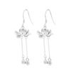 Aretes de Plata Pura S999 para Mujer, Diseño de Borla de Loto, Versátiles, Estilo Chino, Estilo Antiguo, Joyería para Orejas de Plata Pura