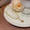 Joyería Transfronteriza Europea y Americana Moda y Exquisito Colgante Nicho Cadena Clavicular No Descolorante Oro de 18K Acero Titanio Accesorios de Collar para Mujer